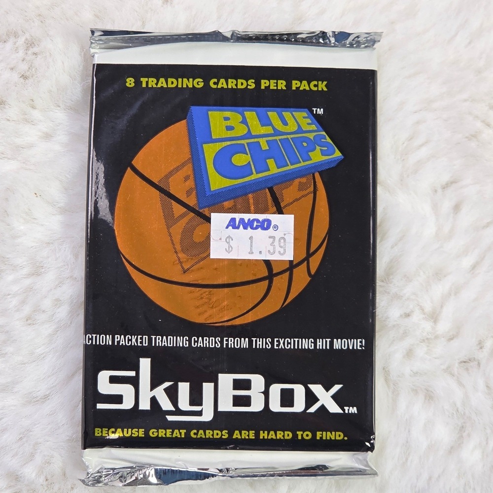 1994 SkyBox Blue‎ Chips Sealed Pack Shaq O'Neal Nolte Movie Basketball Cards
